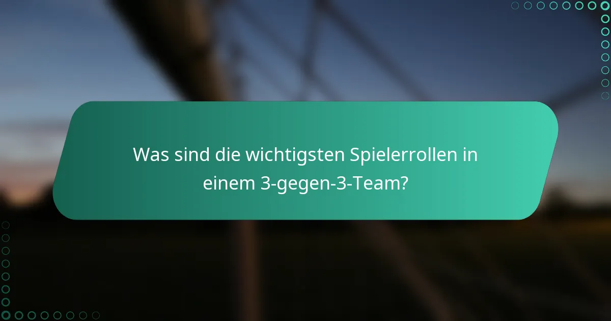 Was sind die wichtigsten Spielerrollen in einem 3-gegen-3-Team?